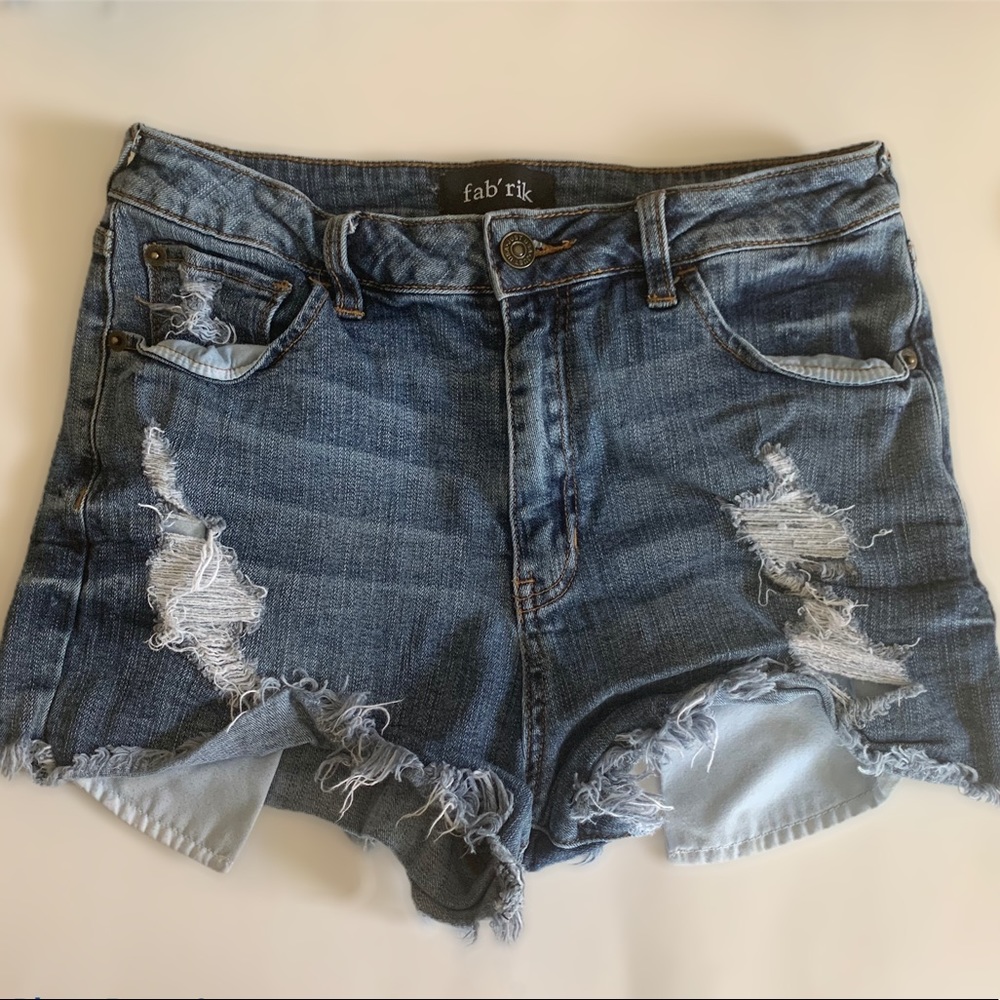 Fab’rik Distressed Denim Shorts Large